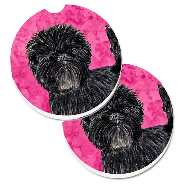 Carolines Treasures Pink Affenpinscher Set of 2 Cup Holder Car Coaster SS4787-PKCARC - main